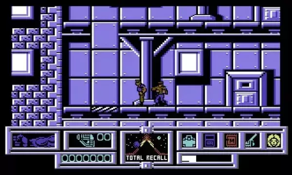 Screenshot of the unreleased initial version of Total Recall on the C64