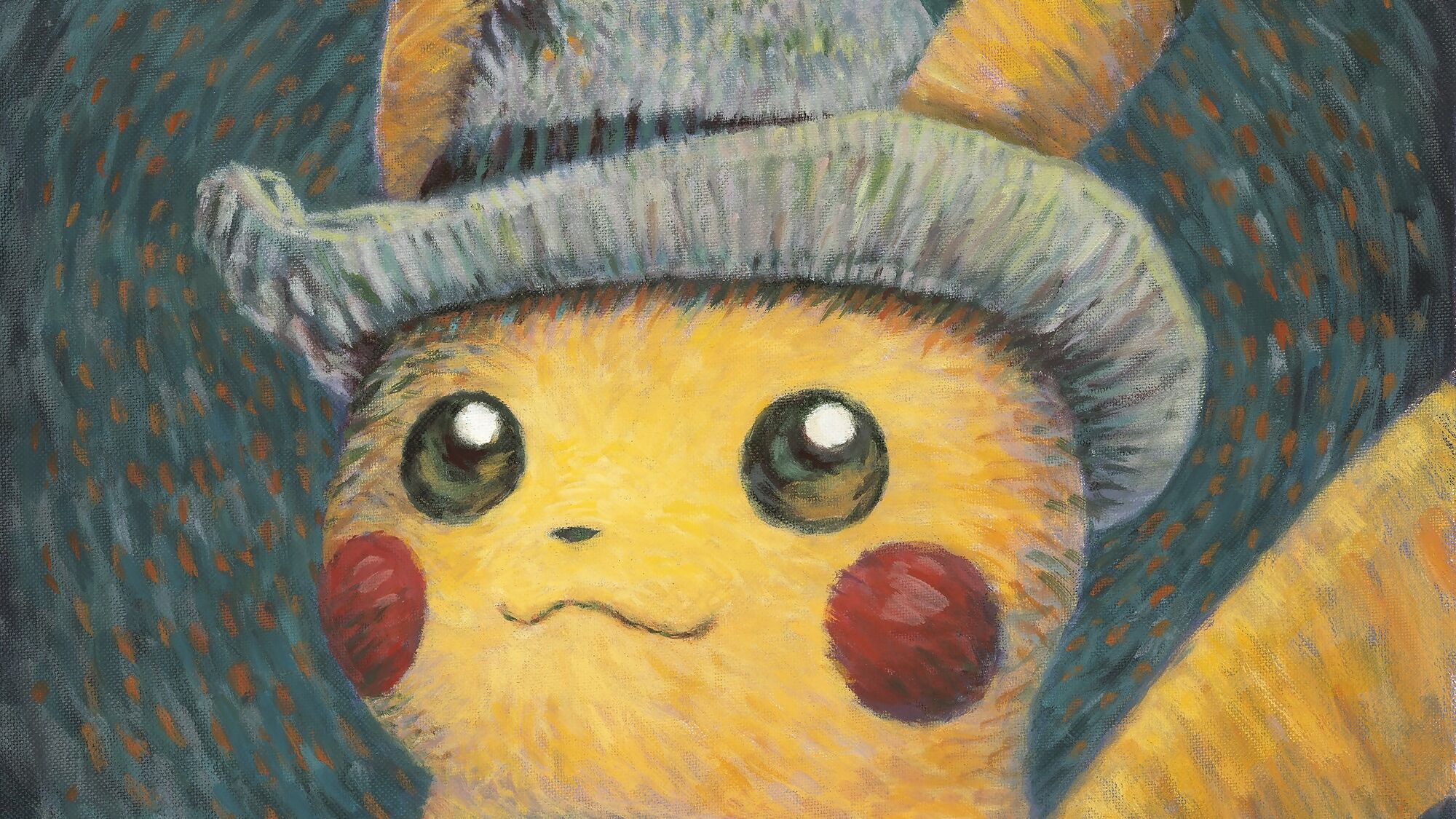 Pikachu inspired by ‘Self-Portrait with Grey Felt Hat’ - part of the Pokémon exhibition at the Van Gogh museum, Amsterdam.