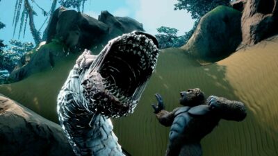Skull Island Rise of Kong worm battle screenshot